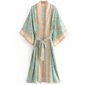 Kimono style wrap/robe/top Broadcloth cotton